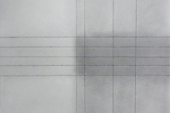 Lothar Rumold: O. T., 1996, Graphitstaub auf gefaltetem Papier, 48 x 36 cm