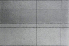 Lothar Rumold: O. T., 1996, Graphitstaub auf gefaltetem Papier, 48 x 36 cm