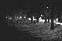 Lothar Rumold: An der Beiertheimer Allee, 2017, Tablet-Zeichnung, 41:70