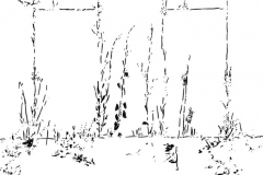 Lothar Rumold: Am Krematorium, 2018, Tablet-Zeichnung, 41:70